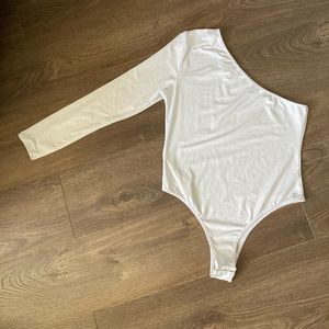 White off-shoulder bodysuit